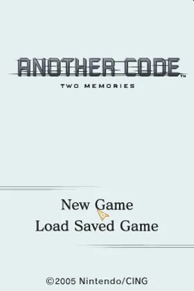 Another Code - Two Memories (Europe) (En,Fr,De,Es,It) screen shot title